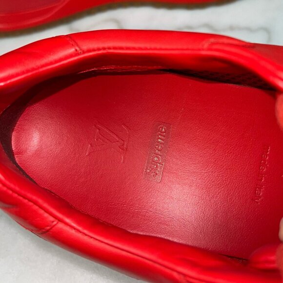 Louis Vuitton X Supreme Run Away Sneakers Red Leather 8 LV or 9 US or 42 EUR - Picture 15 of 16